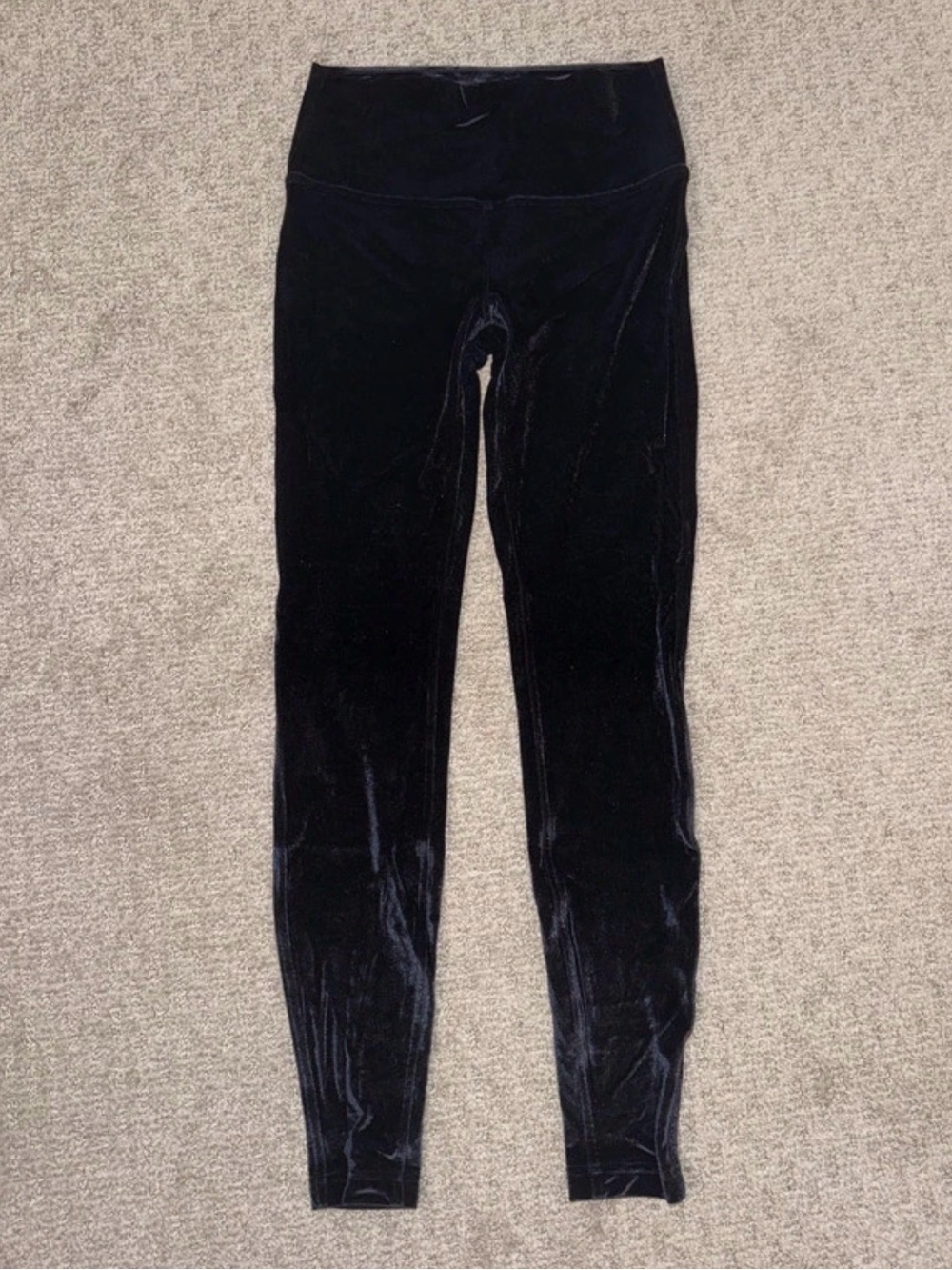 Lululemon Black Velvet High-Waist Wunder Train Leggings